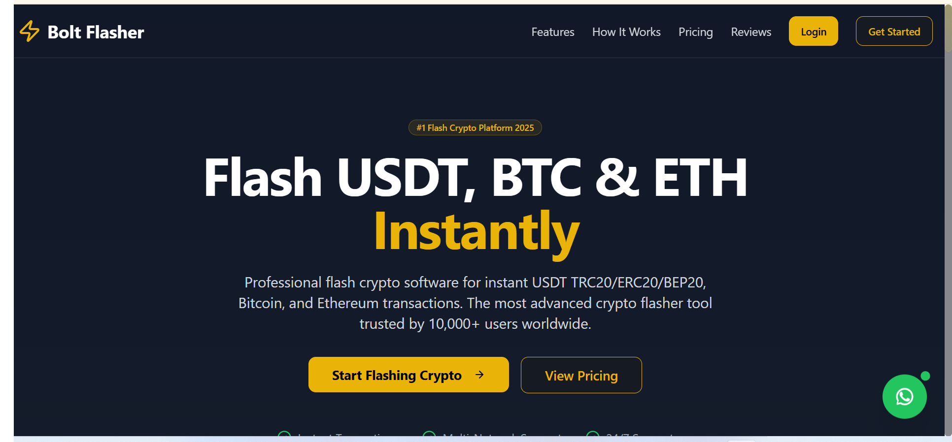 Flash USDT & BTC Software Interface - Professional crypto flash transaction tool